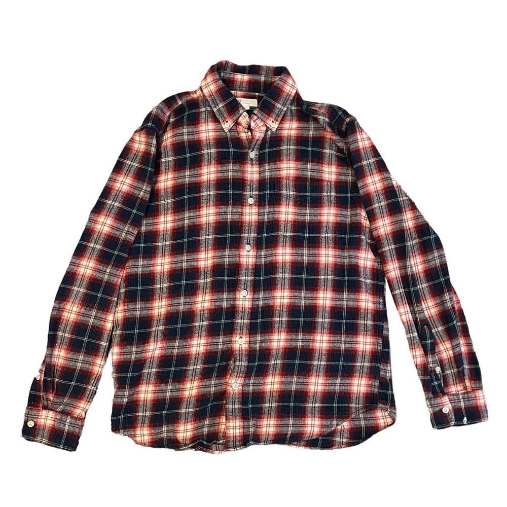 Red/Navy Blue Checkered Pattern Flannel